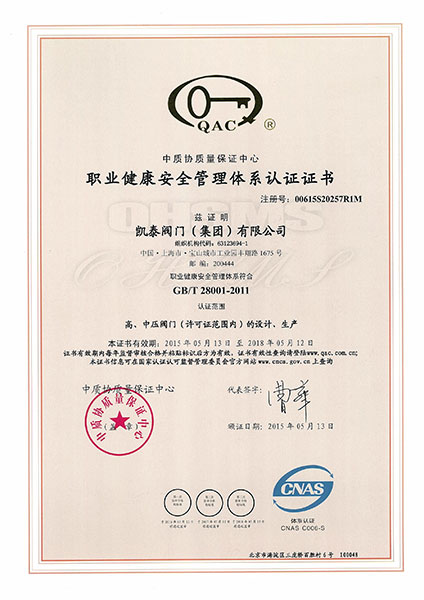 職業(yè)健康安全管理體系認(rèn)證